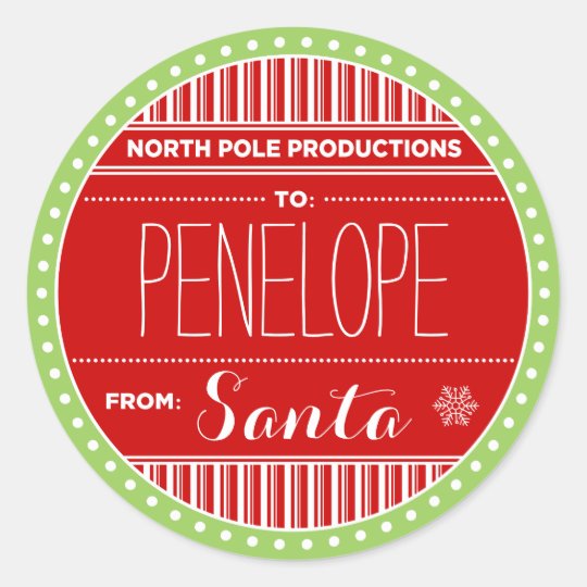 north pole productions christmas sticker tags zazzle com