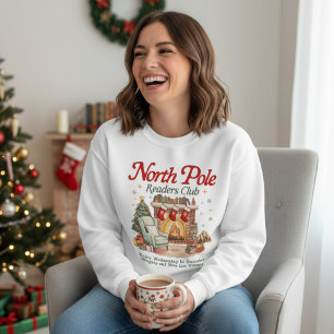 North Pole Readers Club Book Lover Christmas Sweatshirt