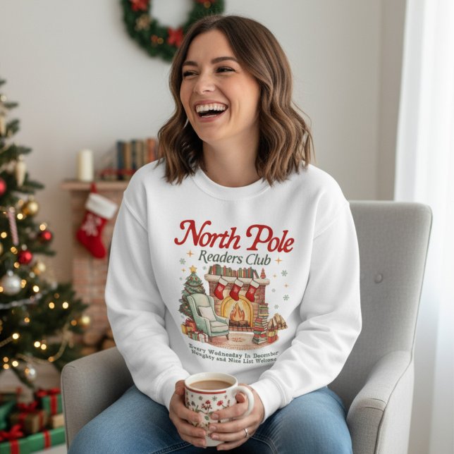 North Pole Readers Club Book Lover Christmas Sweatshirt (Creator Uploaded)