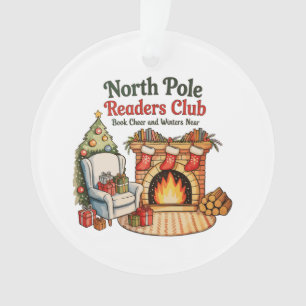 North Pole Readers Club Christmas Books Xmas Lover Ornament