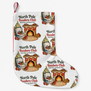 North Pole Readers Club Christmas Books Xmas Lover Small Christmas Stocking