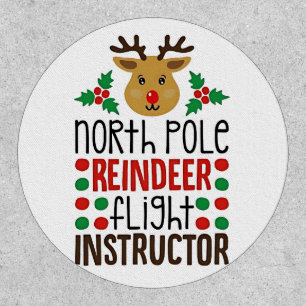North Pole Reindeer Flight Instructor Christmas Patch