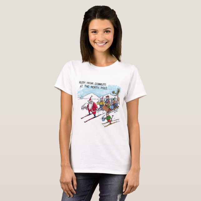 North Pole Rush Hour women white T-shirt (Front Full)