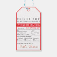North Pole Overnight Delivery - Christmas Gift Stickers PNG - So