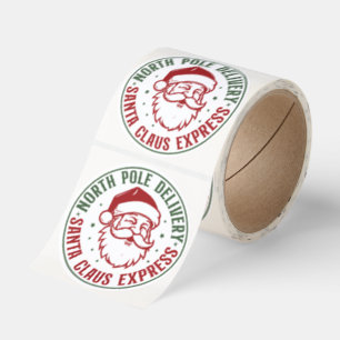 North Pole Santa Claus Special Delivery Classic Round Sticker