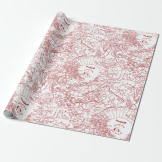 North Pole Santa Map Wrapping Paper
