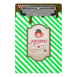 North Pole Santa Shop Funny Christmas Elf Made Mini Clipboard