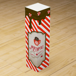 North Pole Santa Shop Funny Christmas Elf Made Wine Box