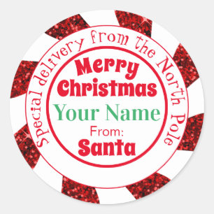 North Pole Santa Special Delivery Classic Round St Classic Round Sticker
