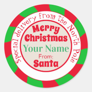 North Pole Santa Special Delivery Classic Round St Classic Round Sticker
