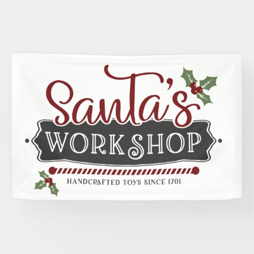 North Pole Santas workshop Christmas Banner