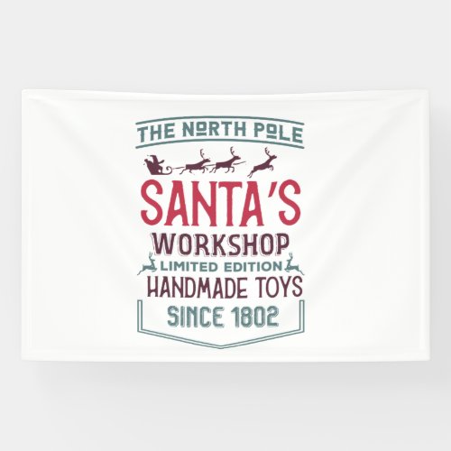 North Pole Santas workshop Christmas Banner