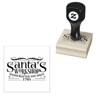 North Pole Santa's Workshop Rubber Stamp