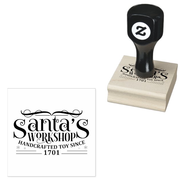 North Pole Santa's Workshop  Rubber Stamp (Stamped)
