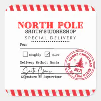 Christmas Mail From Santa North Pole Delivery Rectangular Sticker, Zazzle