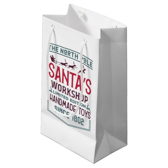 North Pole Santa's workshop  Small Gift Bag (Front Angled)