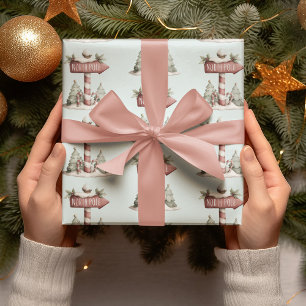 North Pole Sign Wrapping Paper