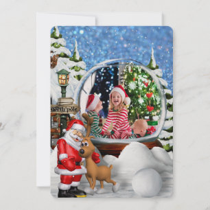North Pole Snow Globe Holiday Greetings Announcement