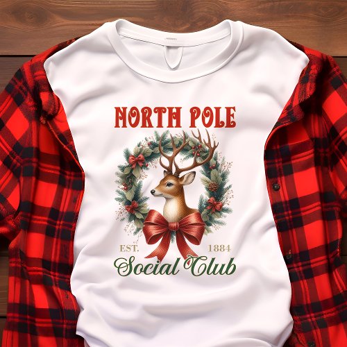 North Pole Social Club Vintage Christmas Tri_Blend Shirt