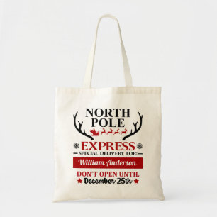 North Pole Special Delivery Christmas Gift Tote Ba Bag