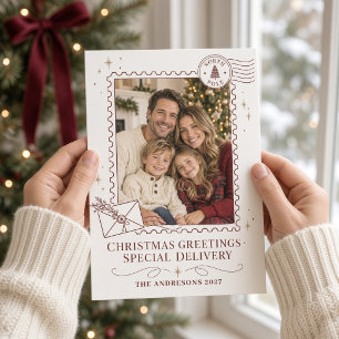 North Pole Special Delivery Christmas Photo Holiday Card