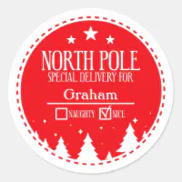 Christmas Mail From Santa North Pole Delivery Rectangular Sticker, Zazzle