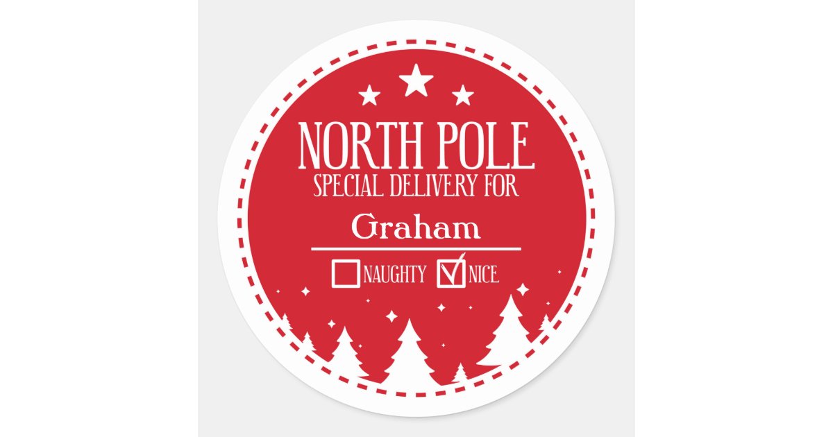 Christmas Mail From Santa North Pole Delivery Rectangular Sticker, Zazzle