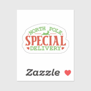 North Pole Special Delivery Christmas Sticker