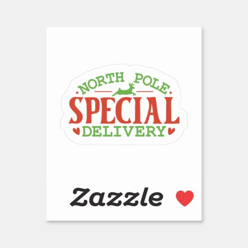 North Pole Special Delivery Christmas Sticker