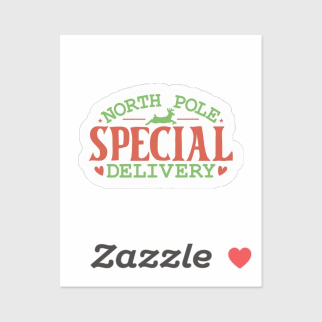 North Pole Special Delivery Christmas Sticker (Sheet)