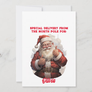 North Pole Special Delivery Customizable Gift Holiday Card