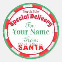 Christmas Mail From Santa North Pole Delivery Rectangular Sticker, Zazzle