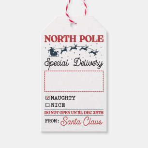 North Pole Special Delivery Gift Tags