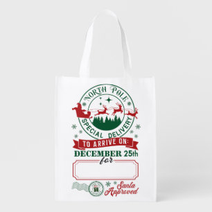 North Pole Special Delivery Grocery Bag