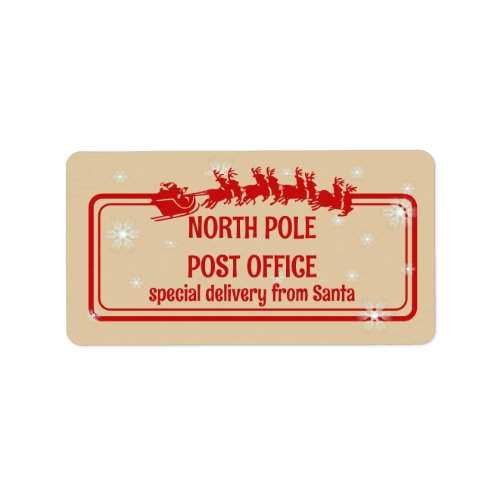 North Pole Special Delivery  Label