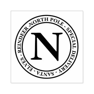 North Pole Special Delivery Santa Christmas Rubber Stamp