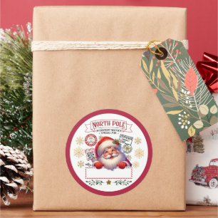 North Pole Special Delivery Santa Kids Gift Classic Round Sticker
