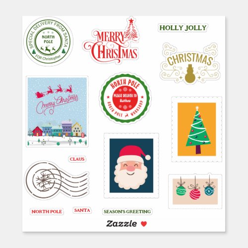 north pole stickers pack