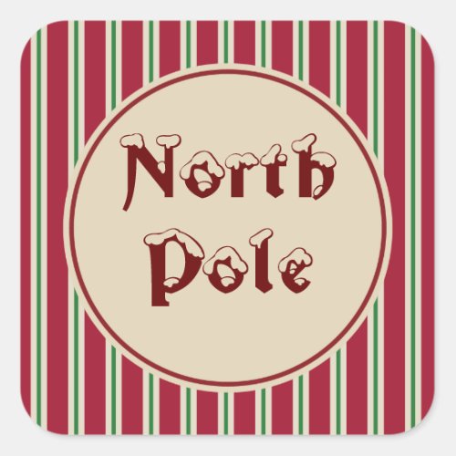 North Pole Striped Stickers