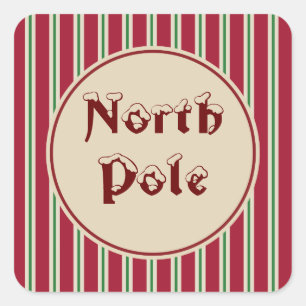 North Pole Striped Stickers