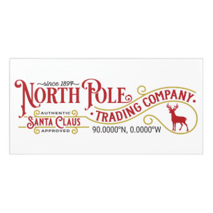 North Pole Trading Co Christmas Door Sign