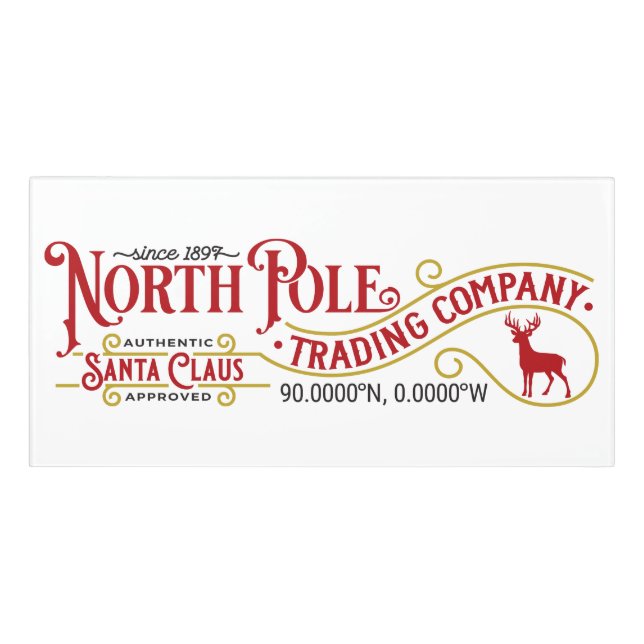 North Pole Trading Co Christmas Door Sign (Classic Front)