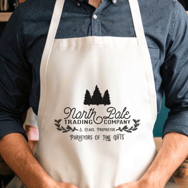 North Pole Trading Company Christmas Logo Adult Apron (Creator Uploaded)