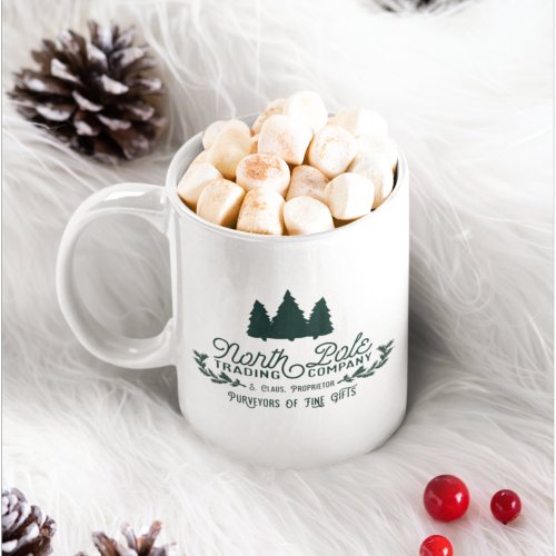 North Pole Trading Company Vintage Christmas Logo Coffee Mug