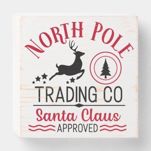 North Pole Trading Wooden Box Sign