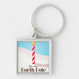 North Pole travel poster Keychain