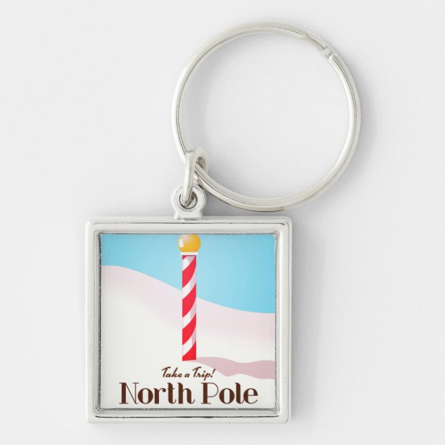North Pole travel poster Keychain (Front)