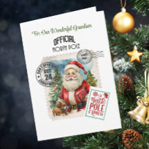 North Pole Vintage Santa 5" x 7" Folded Card