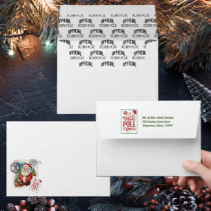 North Pole Vintage Santa Envelope fits 5" x 7"