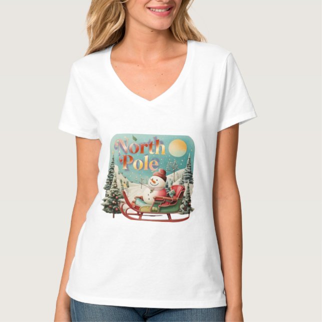 North Pole: Where Magic Never Melts T-Shirt (Front)